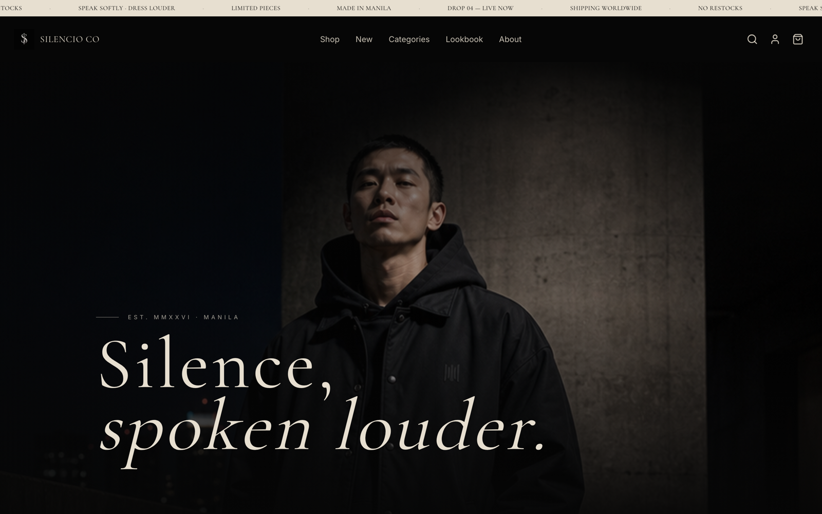 Silencio Co — E-commerce Platform project preview